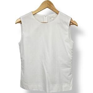 COS 100% Cotton Sleeveless Scoop Neck White Blouse Women's 4 Minimalist